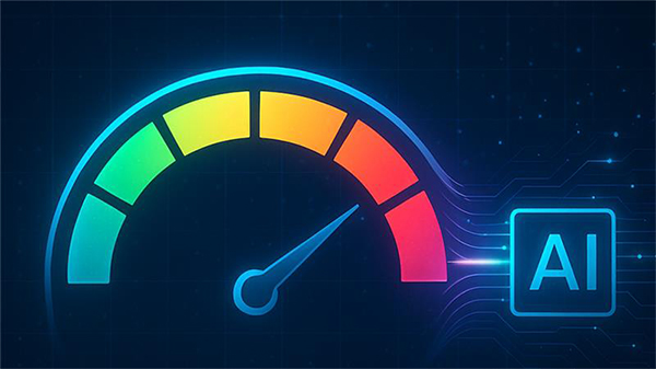 Gauge showing high AI performance or utilization.