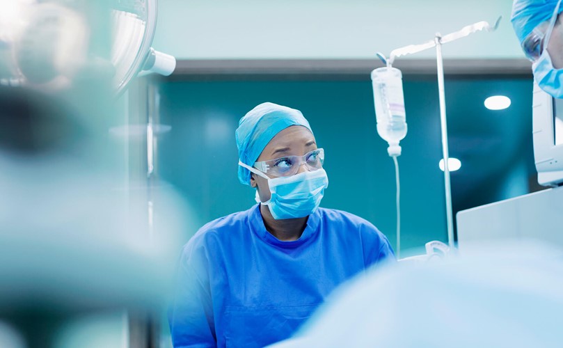 Woman in a laboratory doing electronic work