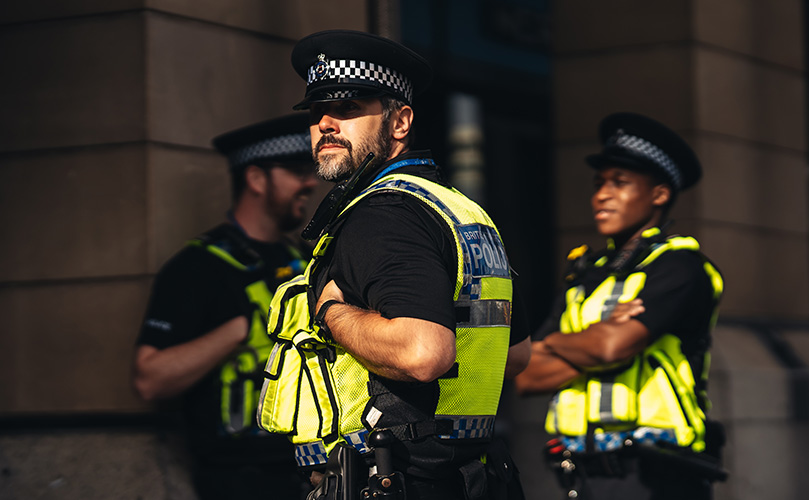 Police officers in the street 