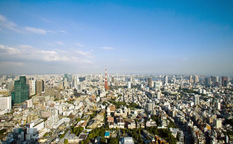  東京タワーから見た東京の街並み