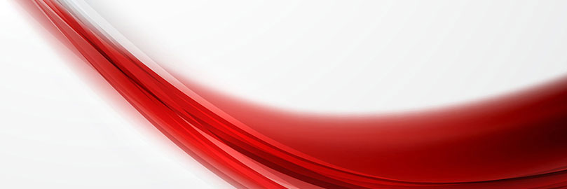 Abstract background with red wavy lines flowing from bottom right to center on white.